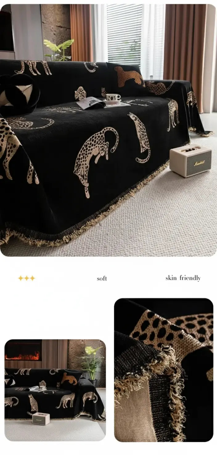 Chenille Möbelüberwurf aus Polyester mit Streifenmuster, Grösse 180x130 cm, Farbe 1