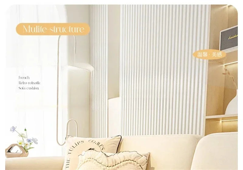 Rutschfester Chenille-Sofabezug in Beige, 90x120cm, im luxuriösen Stil