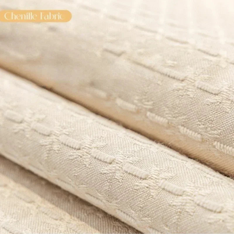 Chenille Sofabezüge in Beige für Sofa, rutschfest und maschinenwaschbar