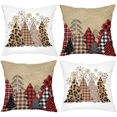 Rotes Weihnachtsbaum Dekokissen aus Polyester, Grösse 45x45 cm