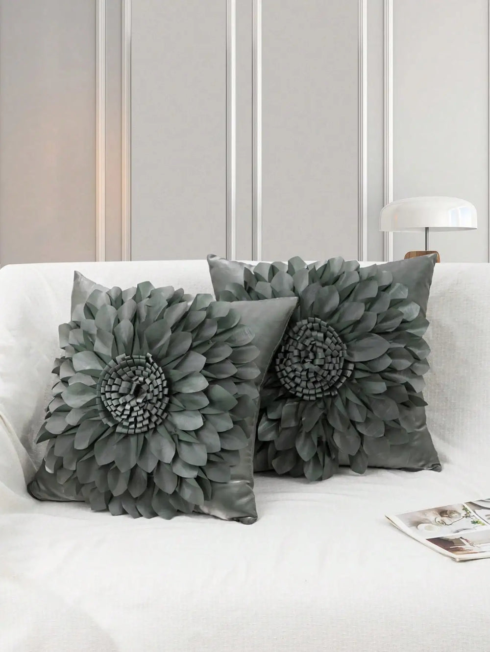 Chrysanthemen-Kissenbezüge – 3D-Blumendesign – 45x45cm