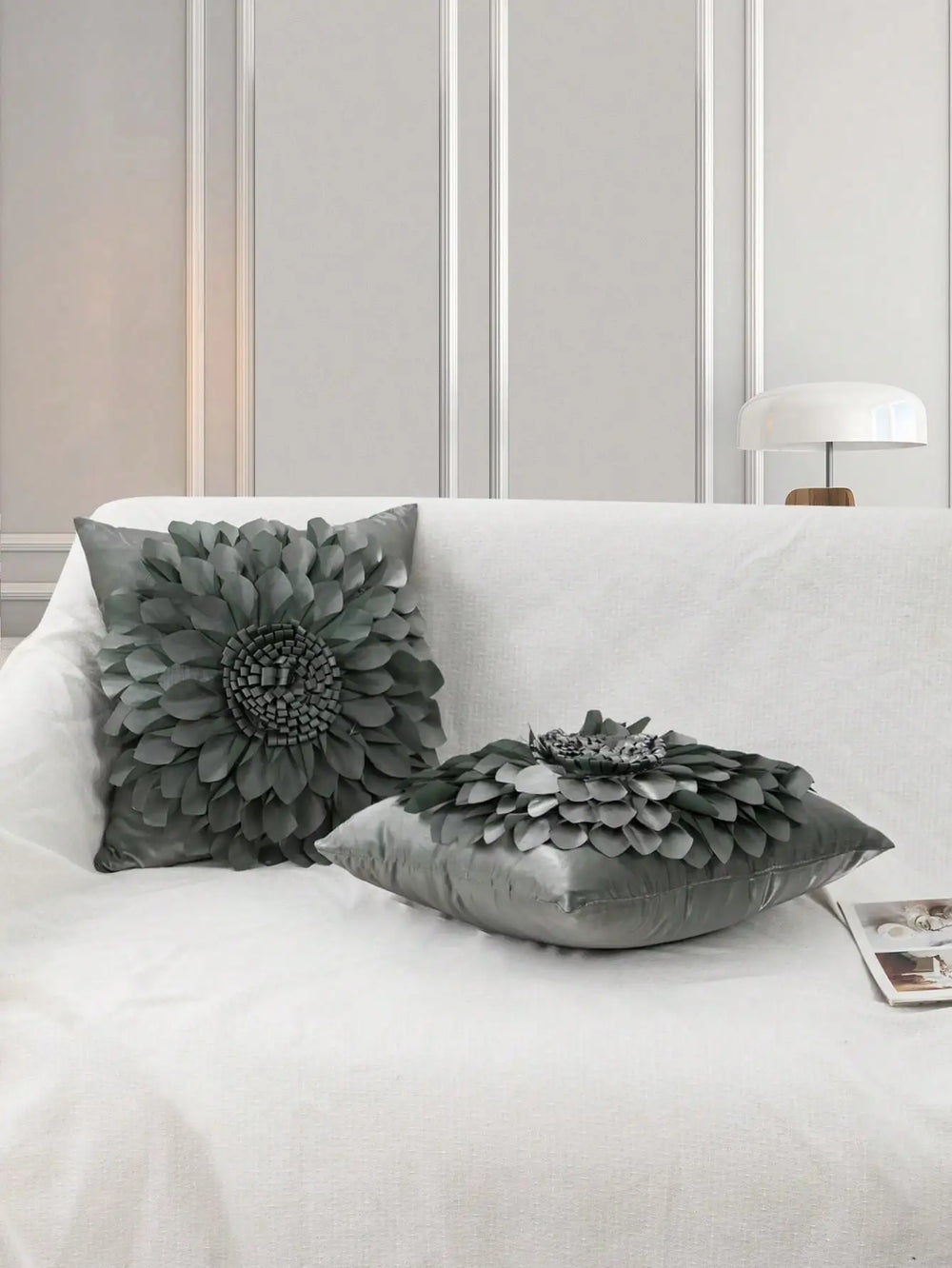 Chrysanthemen-Kissenbezüge – 3D-Blumendesign – 45x45cm