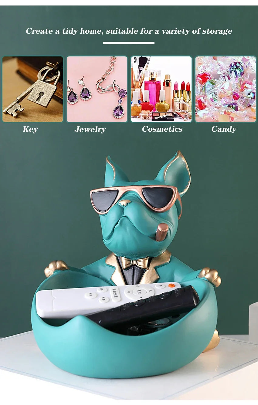 Coole Hundefigur - Harz Aufbewahrungsbox - 19.5x21.8x21cm