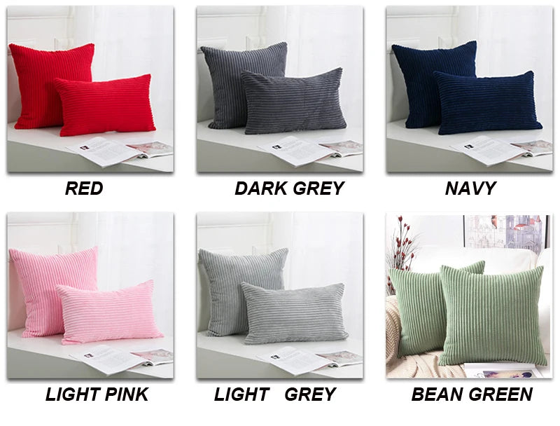 Cord-Kissenbezug im skandinavischen Stil, Farbe: Hellgrau, Grösse: 450mmx450mm