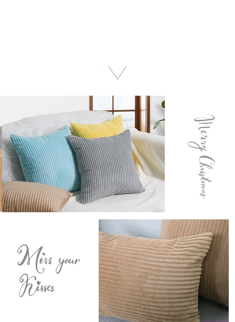 Cord-Kissenbezug im skandinavischen Stil, Farbe: Fruchtgrün, Grösse: 450mmx450mm, aus Polyester-Baumwollmischung