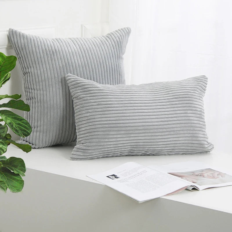 Cord-Kissenbezug im skandinavischen Stil aus Polyester-Baumwolle, Farbe: Fruchtgrün, Grösse: 450mmx450mm