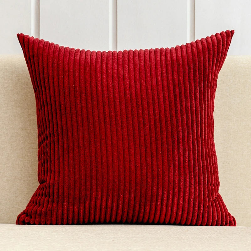 Cord-Kissenbezug im skandinavischen Stil in Farbe Fruchtgrün, Grösse 450mmx450mm