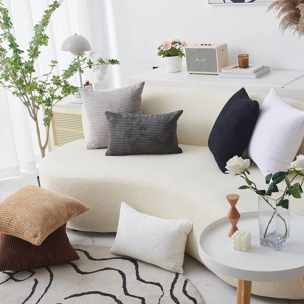 Scandi Cord-Kissenbezug in Dunkelblau, 450mmx450mm, Polyester-Baumwolle