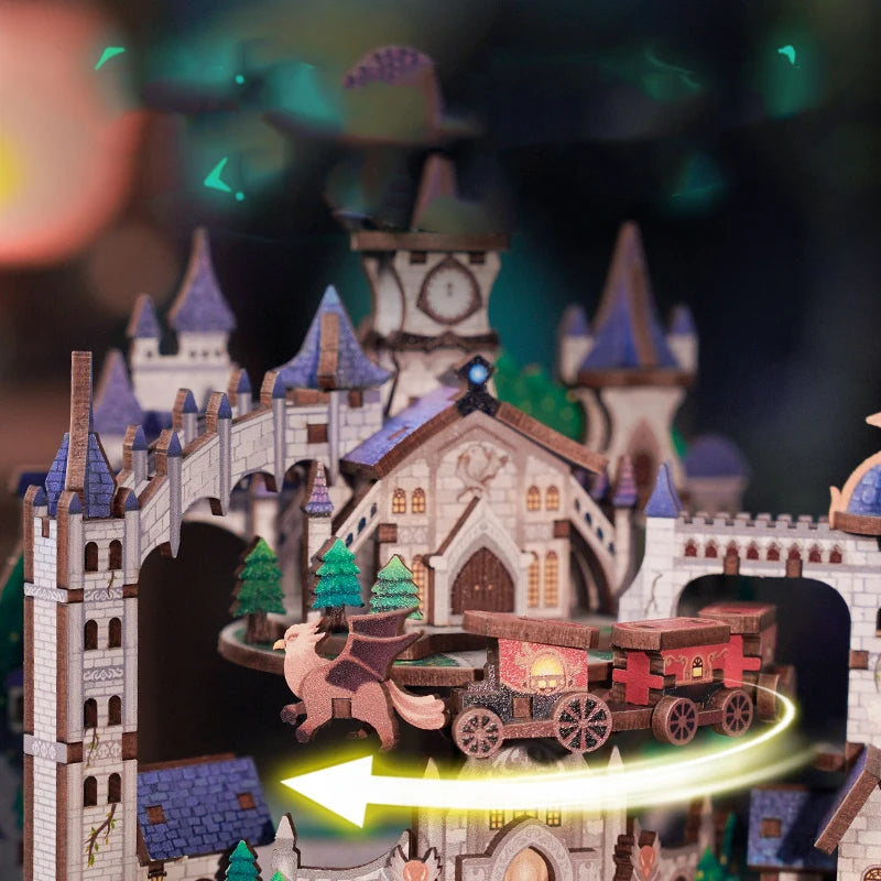 DIY 3D Magisches Schloss Spieluhr – Holzbausatz