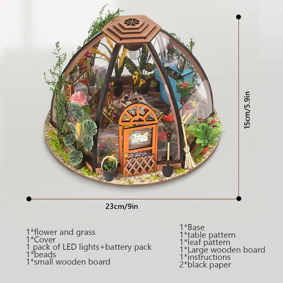 DIY Garten Puppenhaus Bausatz – Holz Pastoral – 20x18x19cm