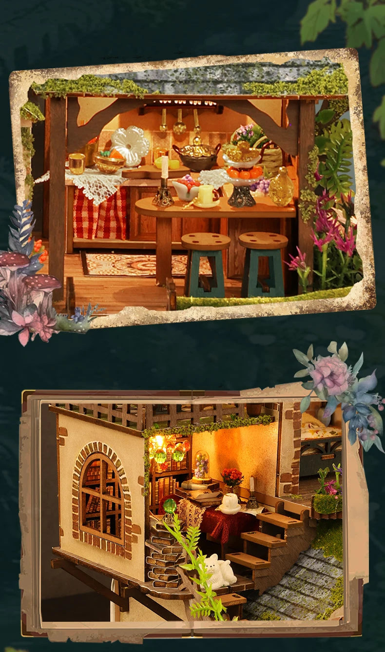 DIY Holzpuppenhaus-Set – Retro-Stil – Wohnaccessoire