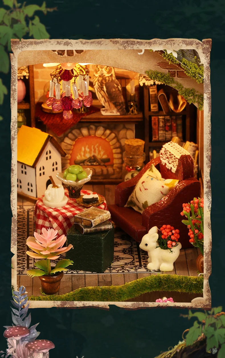 DIY Holzpuppenhaus-Set – Retro-Stil – Wohnaccessoire