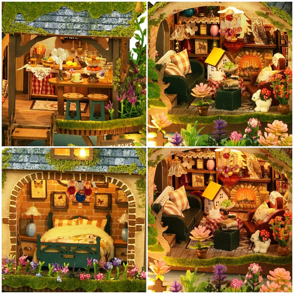 DIY Holzpuppenhaus-Set – Retro-Stil – Wohnaccessoire