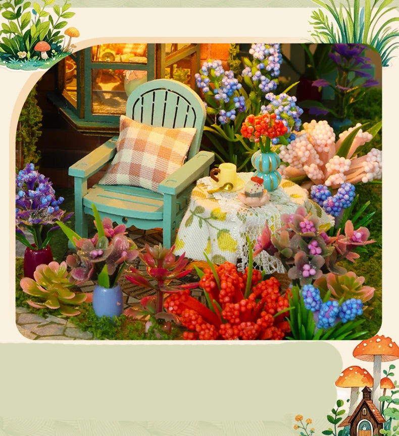 DIY Puppenhaus Bausatz – Handgefertigtes Holzmodell mit Licht