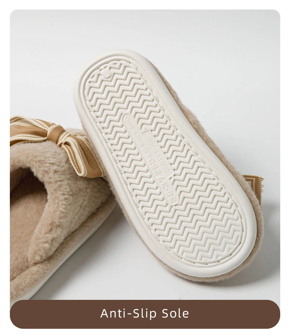 Damen Baumwoll Hausschuhe – Plüsch Komfort – Winter Innen