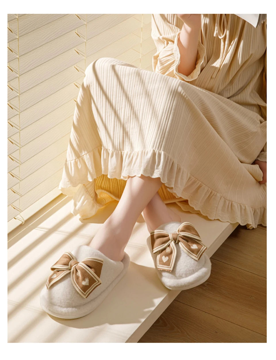 Damen Baumwoll Hausschuhe – Plüsch Komfort – Winter Innen