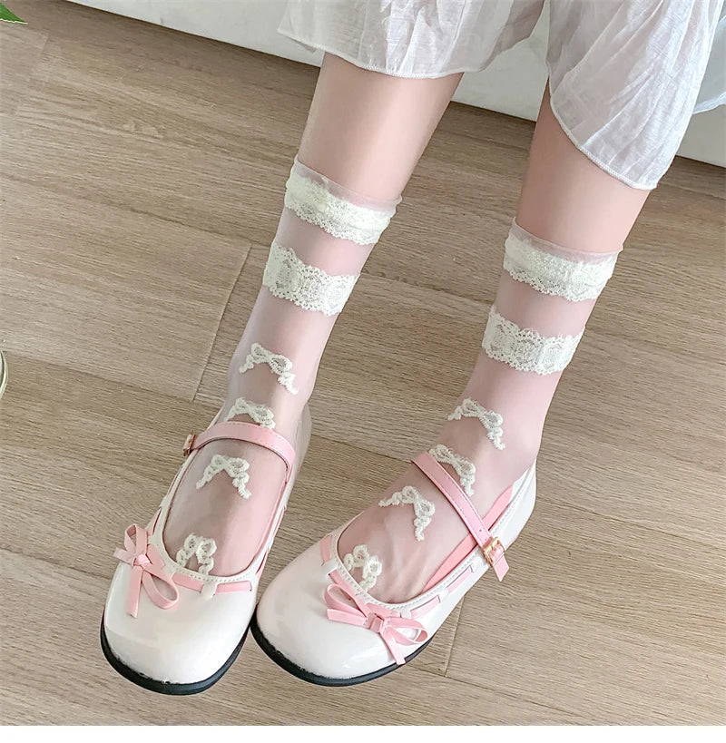 Damensocken – Koreanisch Floral – Atmungsaktives Design