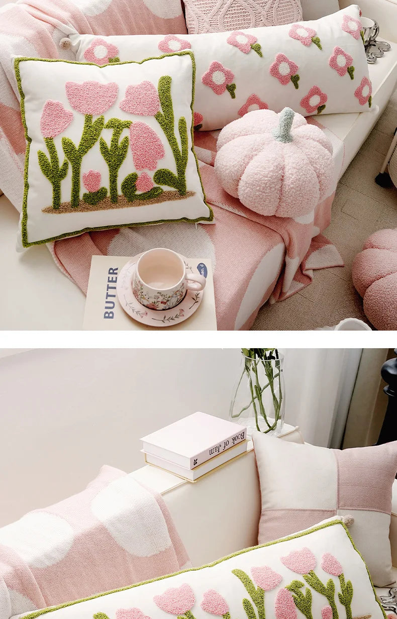 Dekokissenbezug – Gestickter Polyester Quadrat (45X45CM)