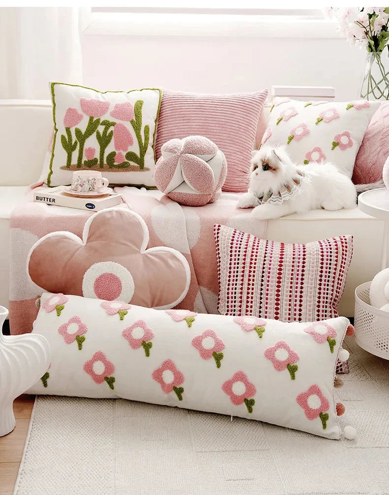 Dekokissenbezug – Gestickter Polyester Quadrat (45X45CM)