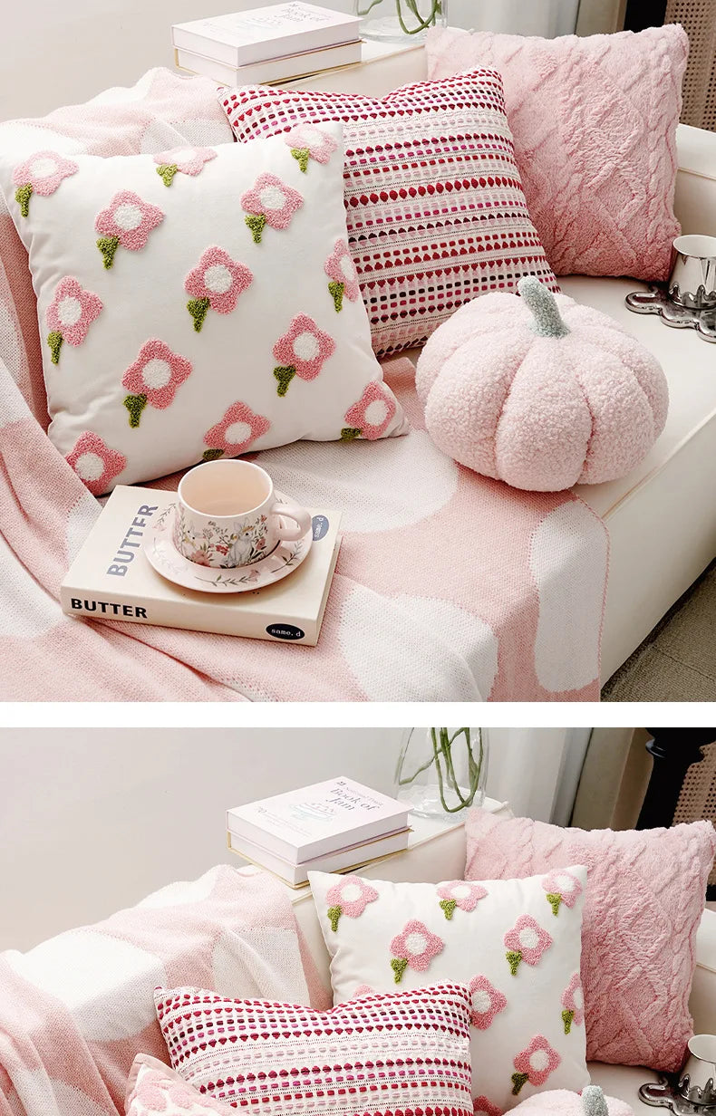 Dekokissenbezug – Gestickter Polyester Quadrat (45X45CM)