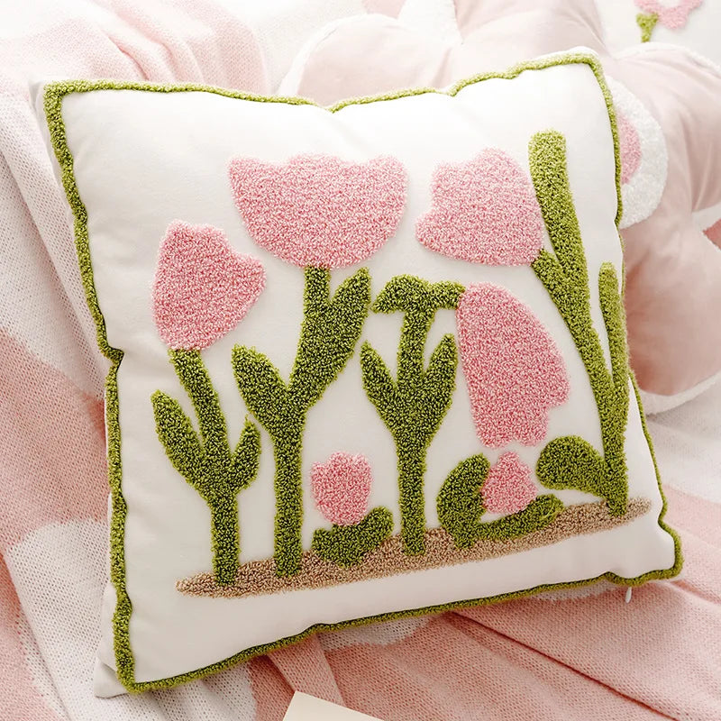 Dekokissenbezug – Gestickter Polyester Quadrat (45X45CM)