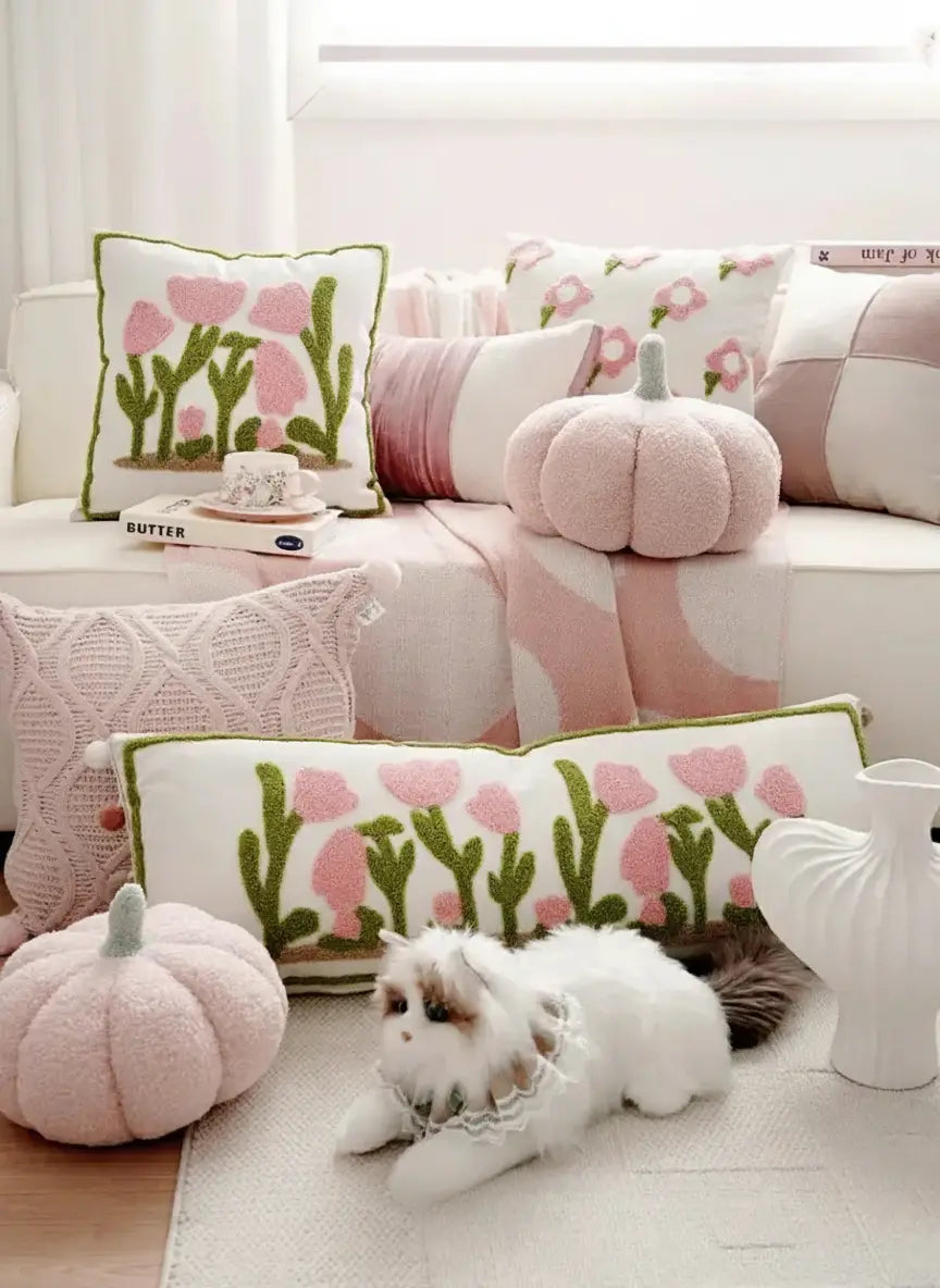 Dekokissenbezug – Gestickter Polyester Quadrat (45X45CM)