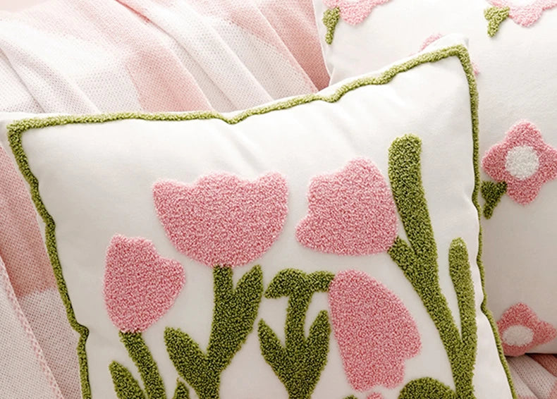 Dekokissenbezug – Gestickter Polyester Quadrat (45X45CM)