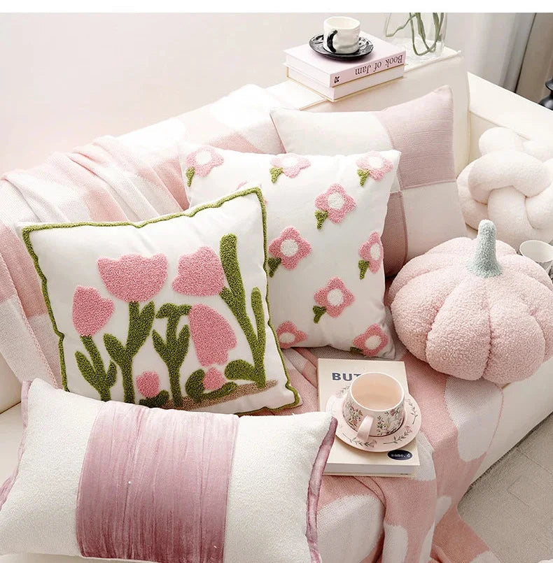 Dekokissenbezug – Gestickter Polyester Quadrat (45X45CM)