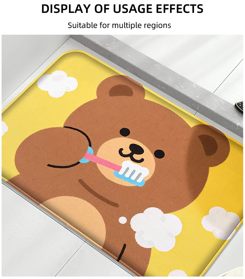 Dekorative Badezimmermatte – Moderner Gummidruck – 40x60cm