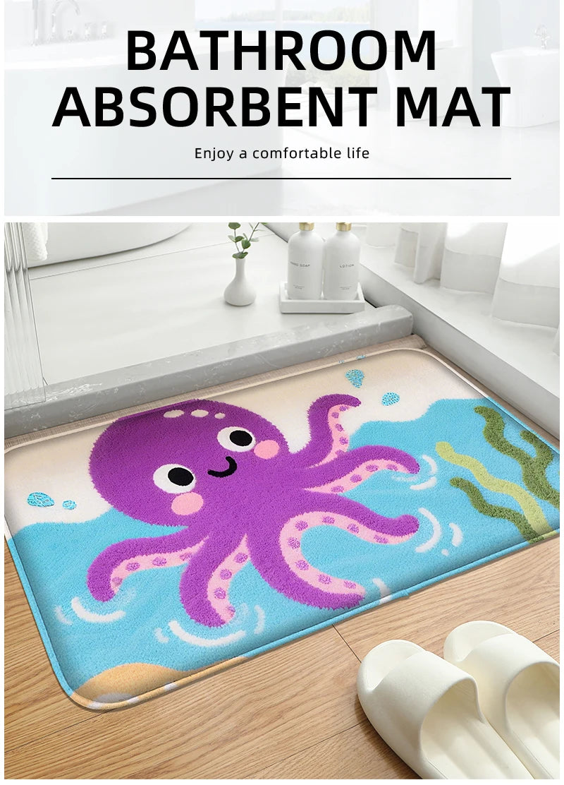 Dekorative Badezimmermatte – Moderner Gummidruck – 40x60cm