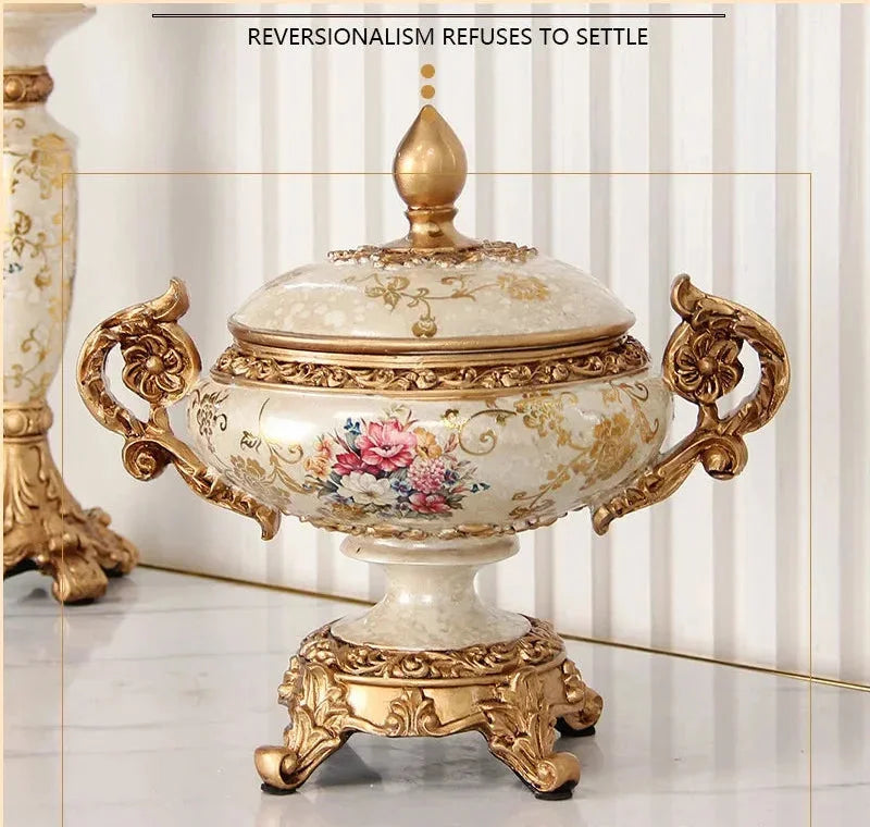 Dekorative Harzvase - Vintage-Stil - 30x21x28cm