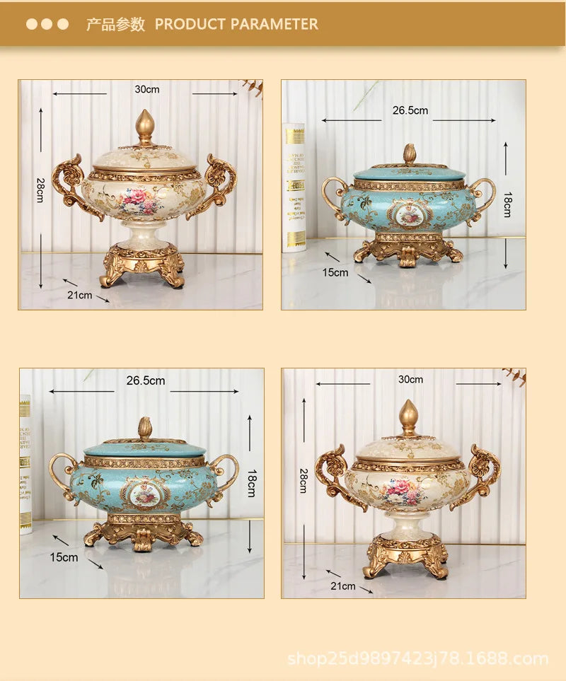 Dekorative Harzvase - Vintage-Stil - 30x21x28cm