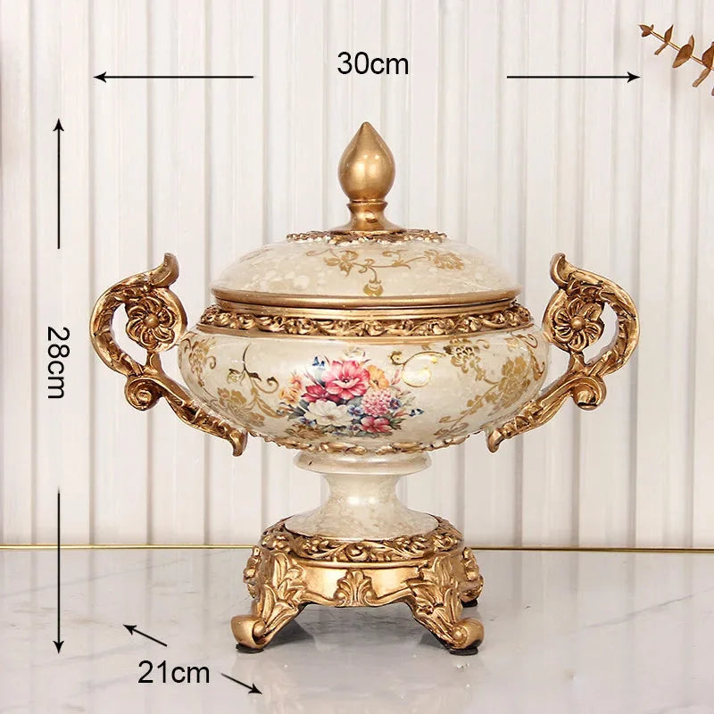 Dekorative Harzvase - Vintage-Stil - 30x21x28cm