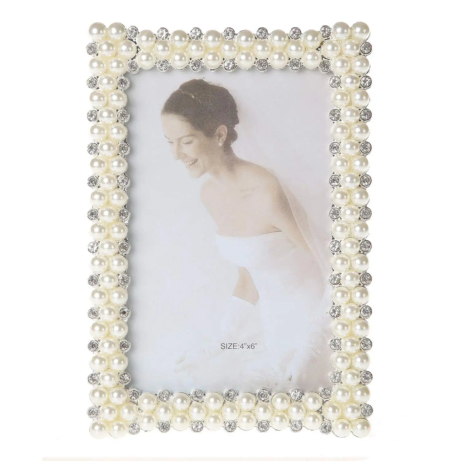 Dekorativer Bilderrahmen – Perlen & Diamanten – 7” Tisch