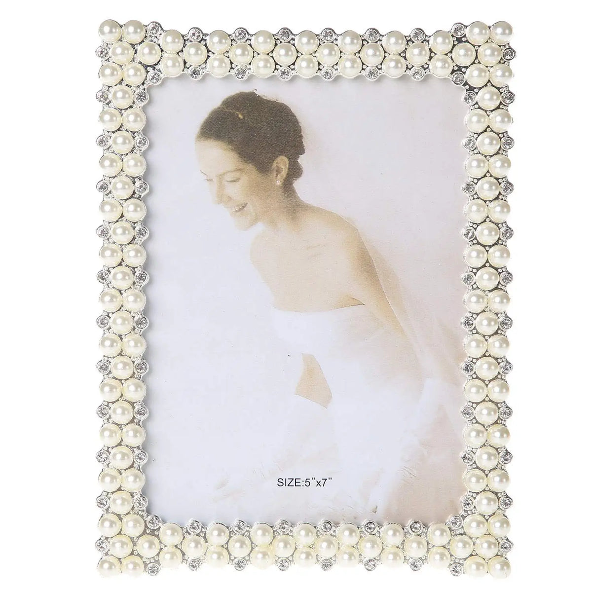 Dekorativer Bilderrahmen – Perlen & Diamanten – 7” Tisch