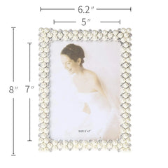 Dekorativer Bilderrahmen – Perlen & Diamanten – 7” Tisch