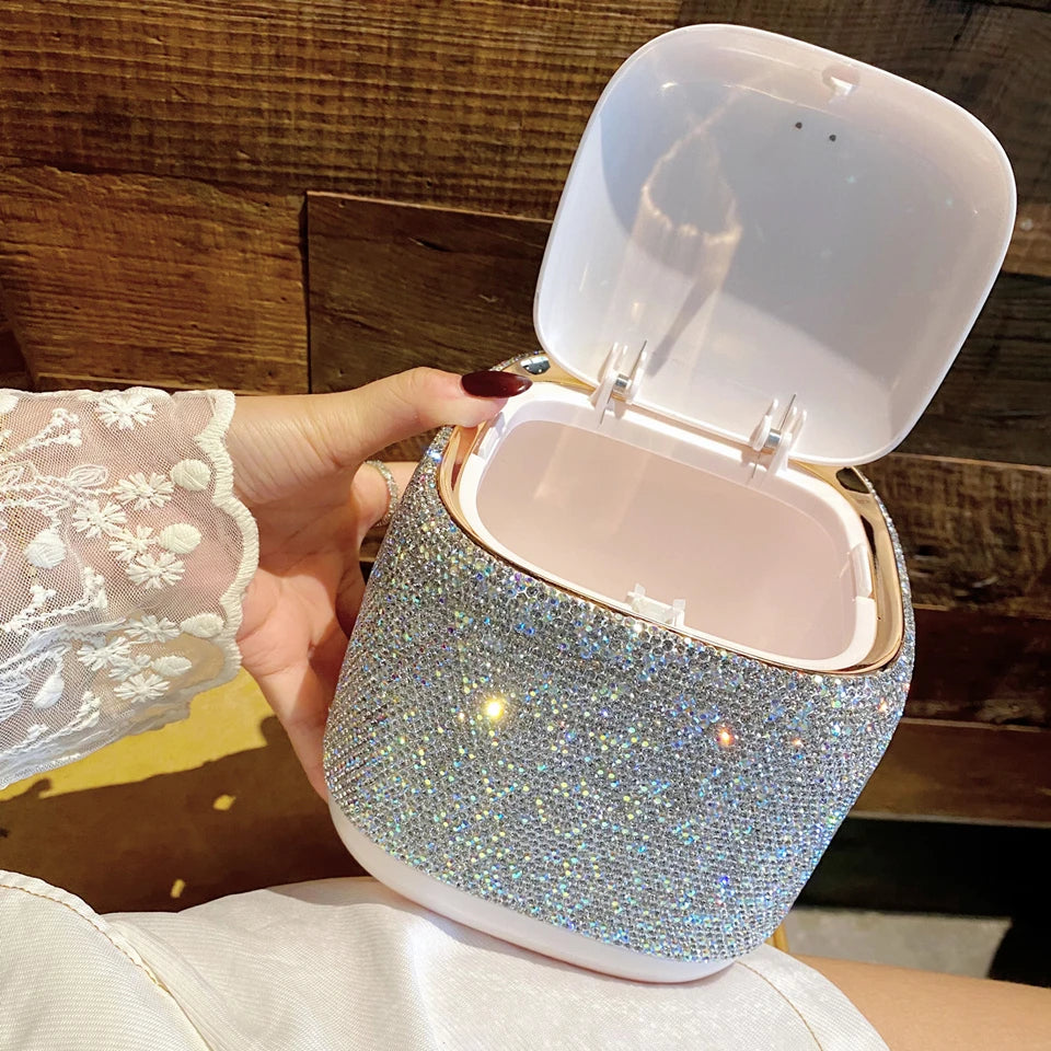 Desktop Mülleimer – Strass Design – 13 x 13.5cm