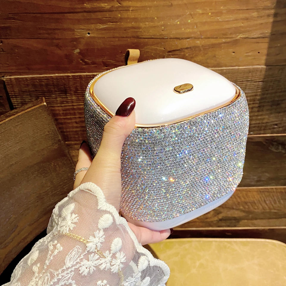 Desktop Mülleimer – Strass Design – 13 x 13.5cm