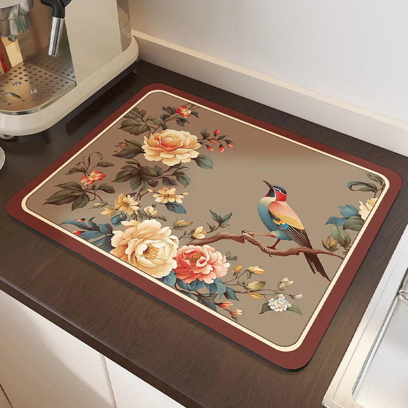 Elegante, rechteckige Geschirrabtropfmatte aus Gummi, Grösse 40x60 cm, moderne Küche