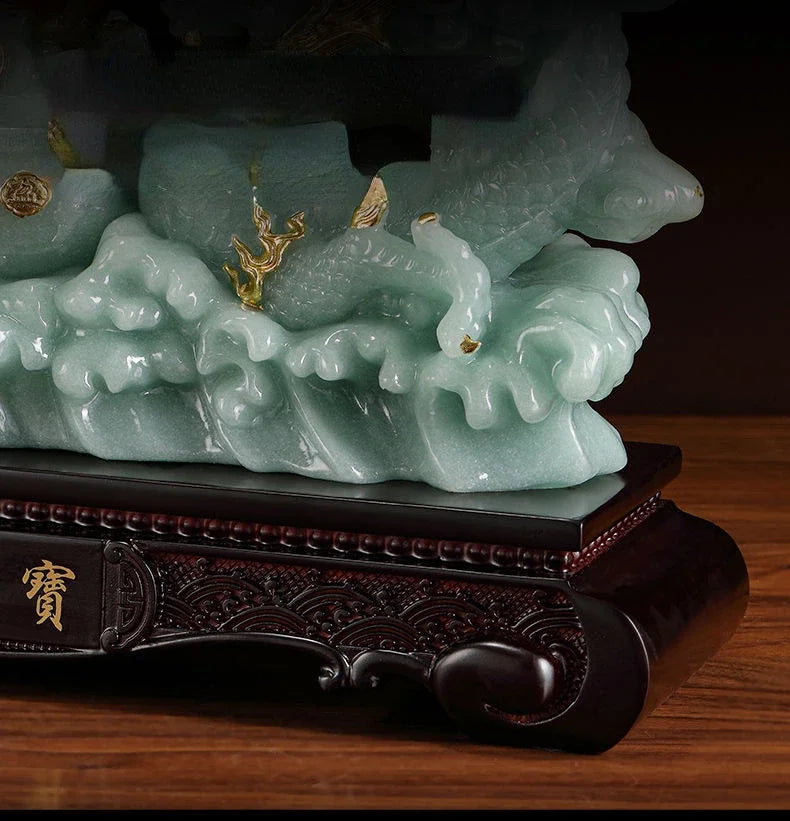 Drachenschatz-Topf aus Harz, traditionelles chinesisches Design, 22.5x7.5x20cm