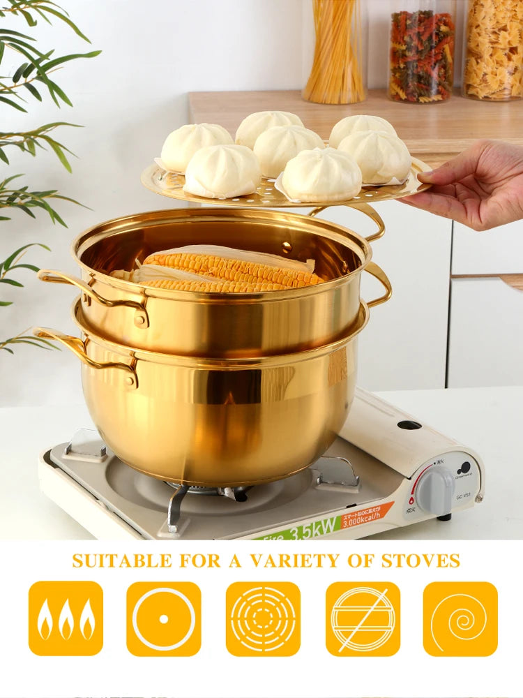 Dreischicht-Dampftopf – Edelstahl-Kochgeschirr