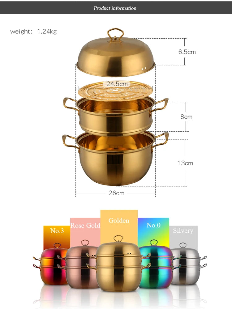 Dreischicht-Dampftopf – Edelstahl-Kochgeschirr