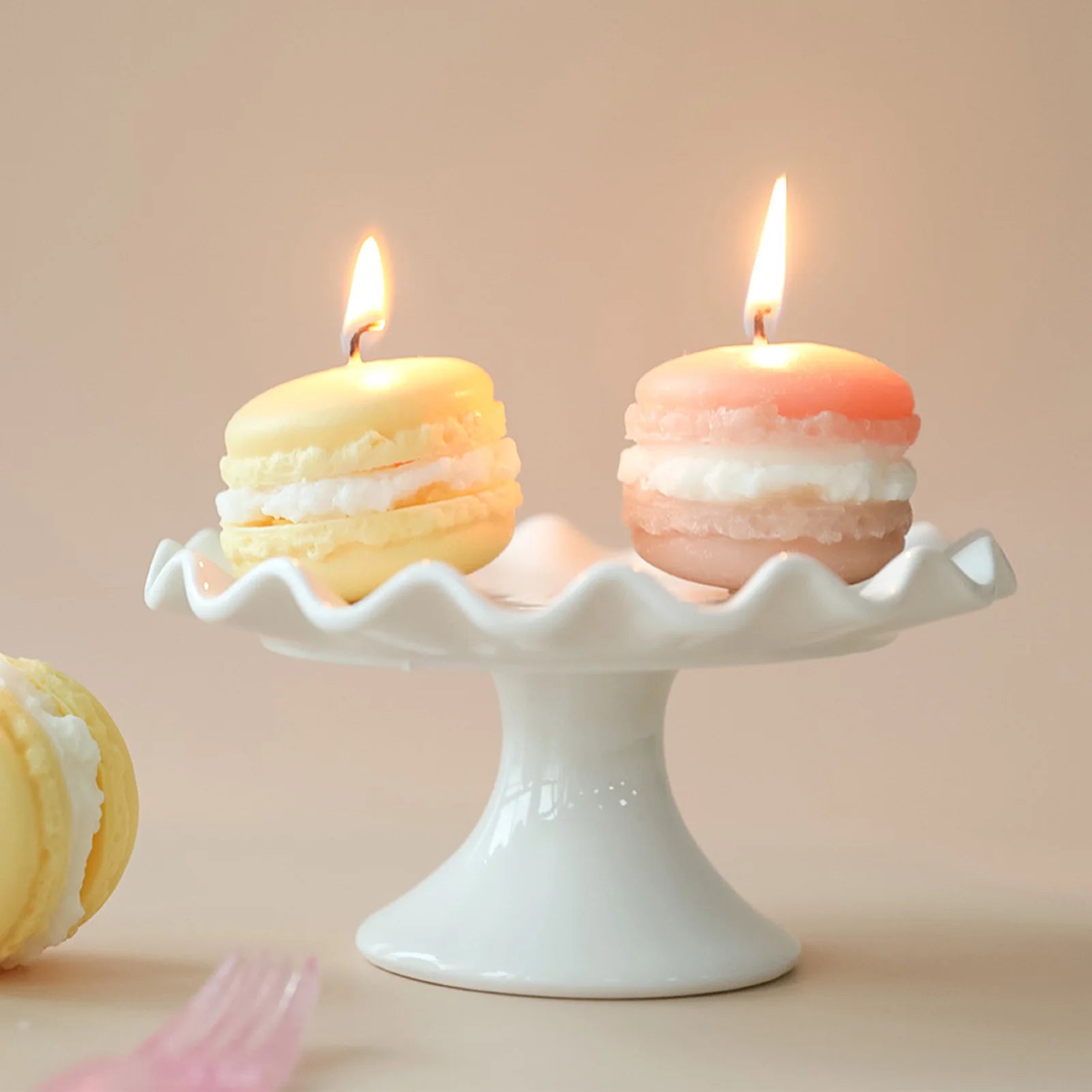Duftkerze – Macaron Design – 4x5cm, Bunte Flamme
