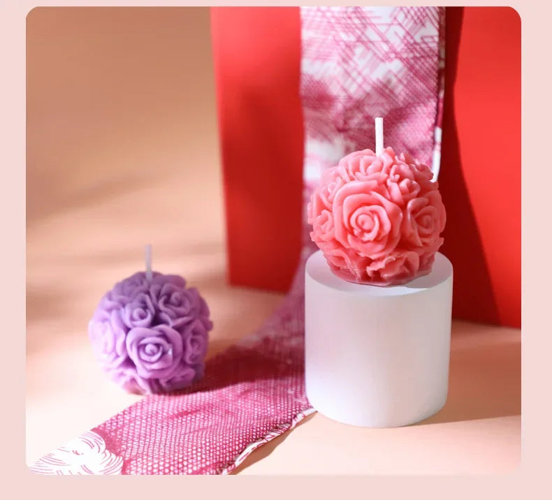 Duftkerze Rose – Handgemacht Sojawachs-Blume