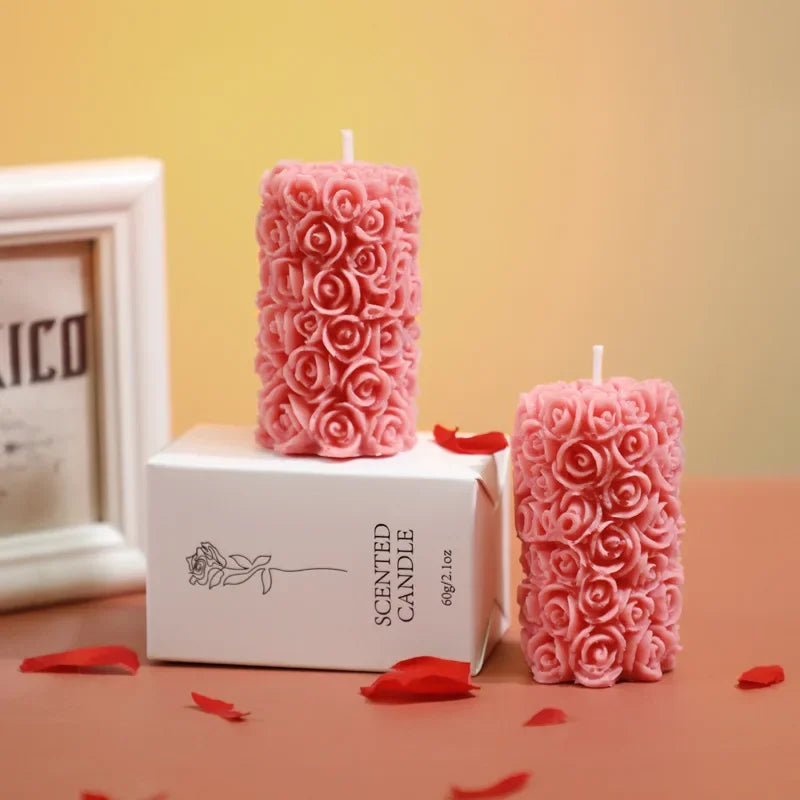 Duftkerze Rose – Handgemacht Sojawachs-Blume