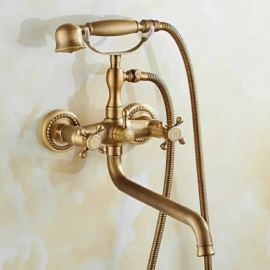 Duscharmatur – Antik Messing – Wandmontage 30cm