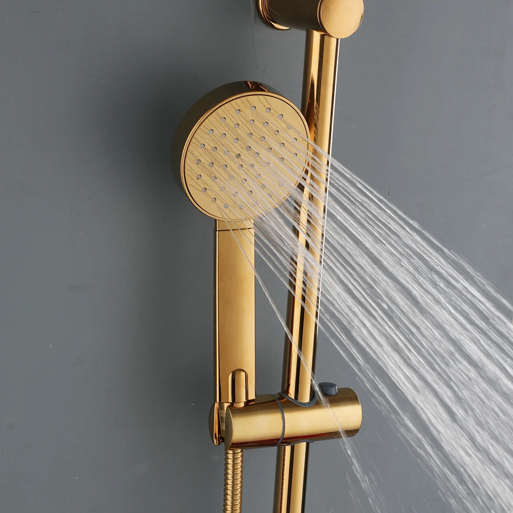 Duschkopf-Set – Gold-Design – Verstellbare Halterung