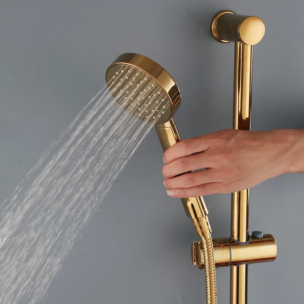 Duschkopf-Set – Gold-Design – Verstellbare Halterung