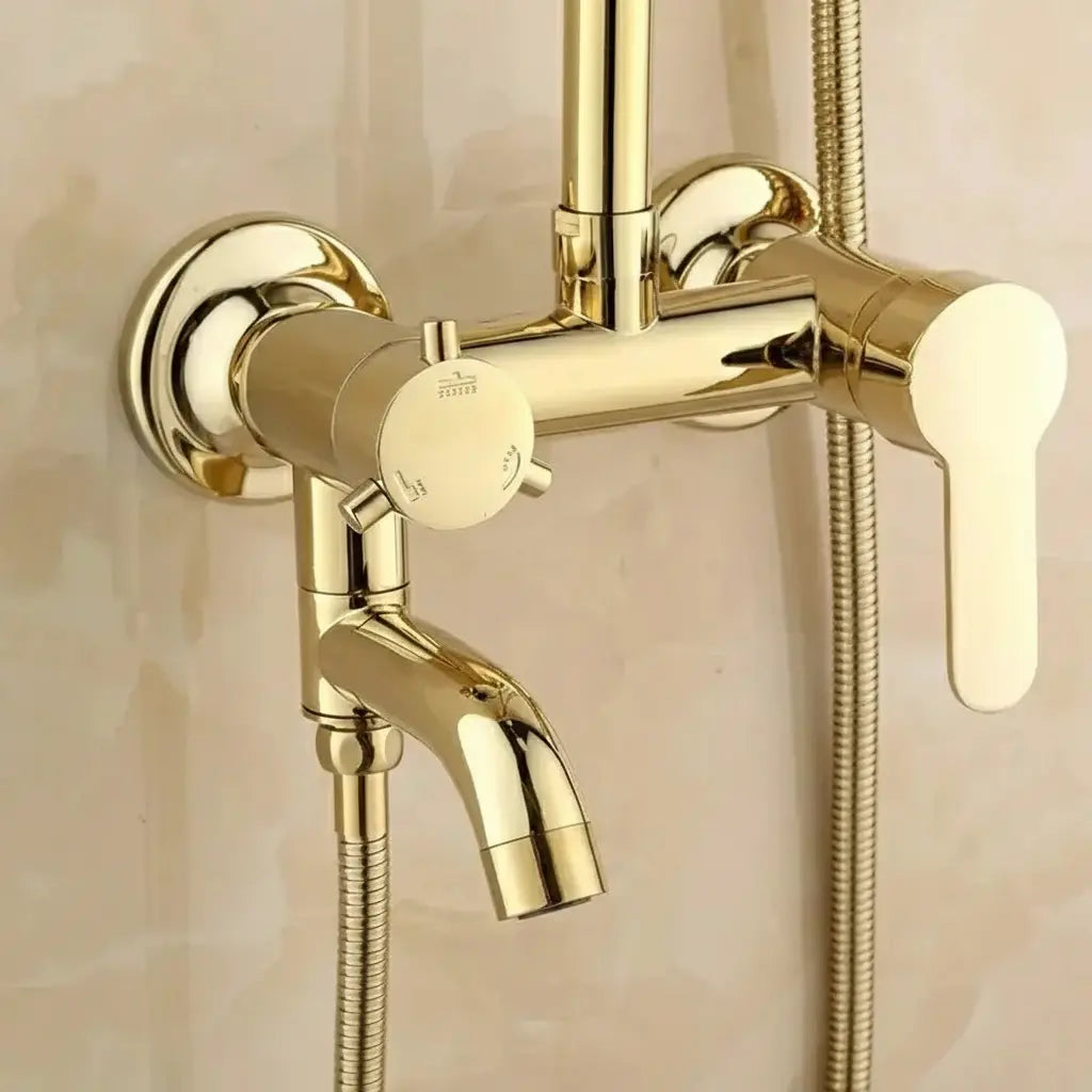 Duschset – Gold Titan Wandmontage