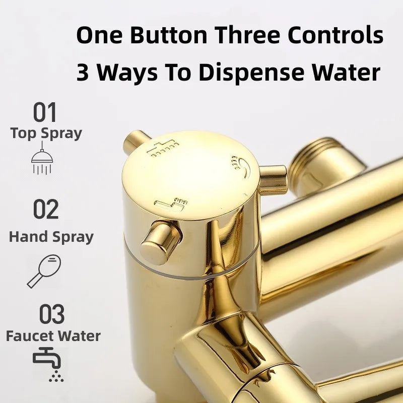 Duschset – Gold Titan Wandmontage